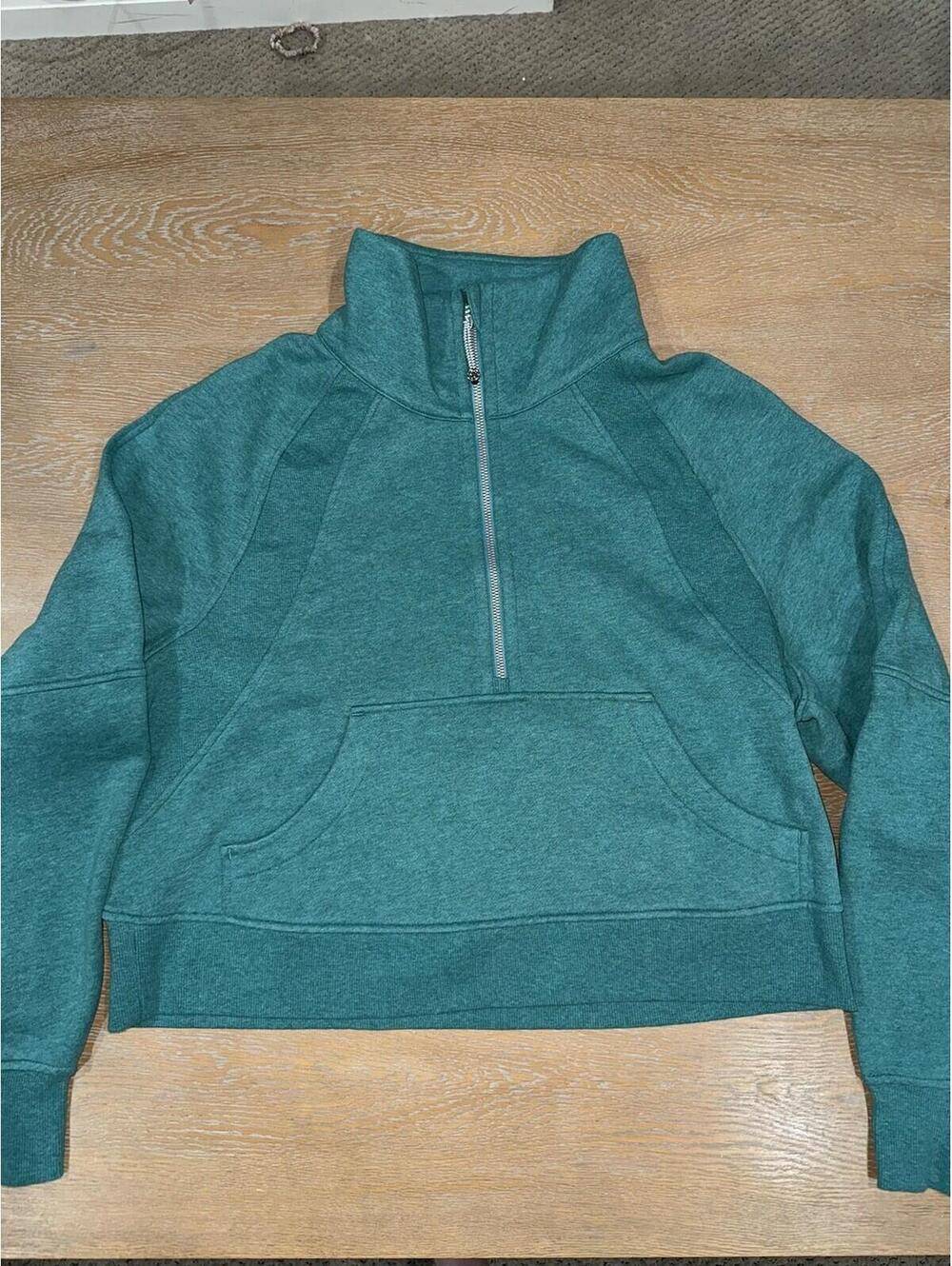 Lululemon Scuba Oversized Funnel-Neck Half Zip SIZE M/L Heathered Teal Lagoon